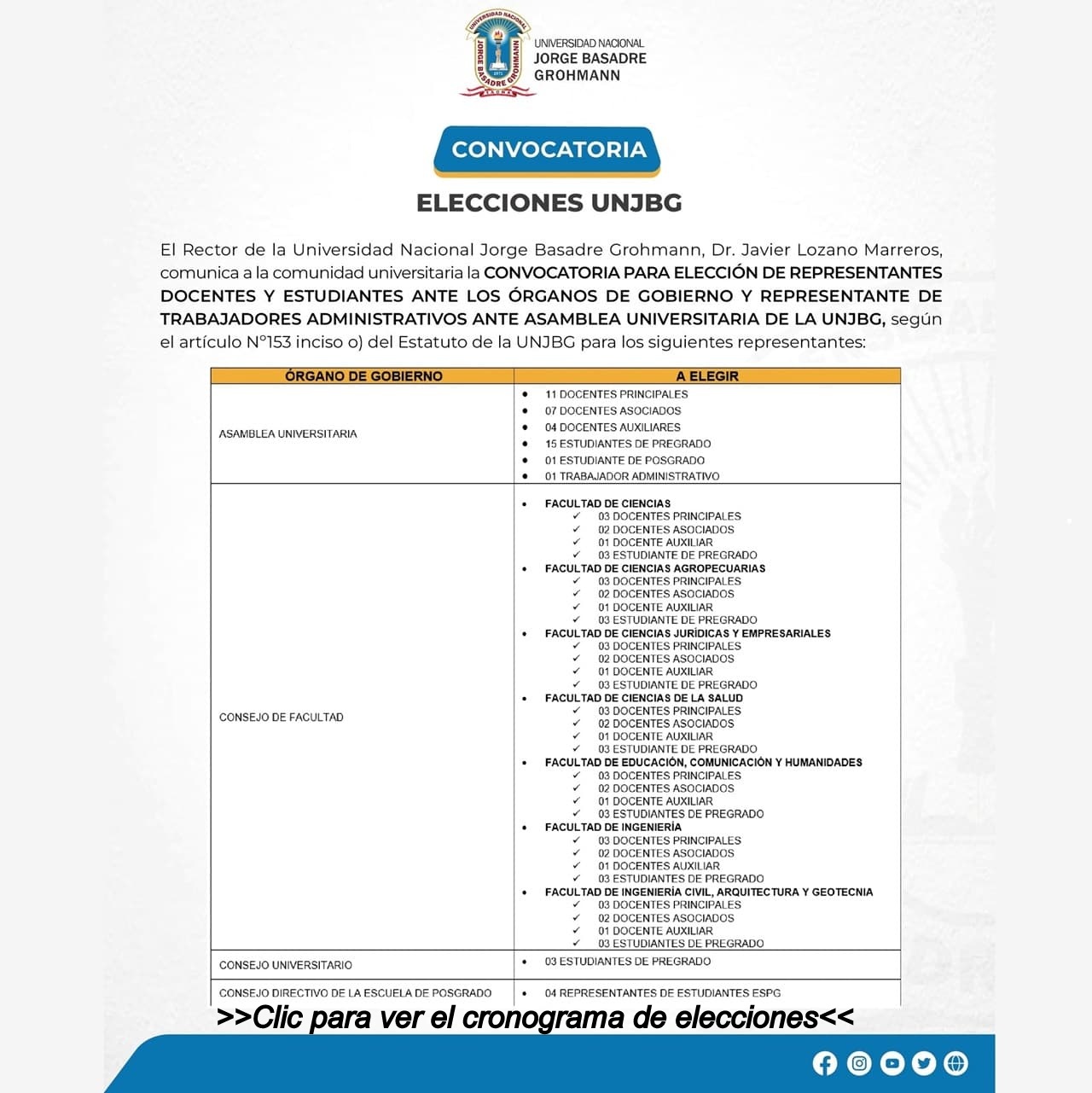 COMUNICADO - CONVOCATORIA A ELECCIONES